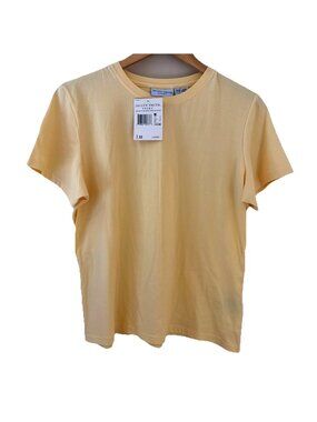 VTG Jaclyn Smith Sport Short Sleeve Logo T-Shirt Women's  XL Yellow Stretch NWT